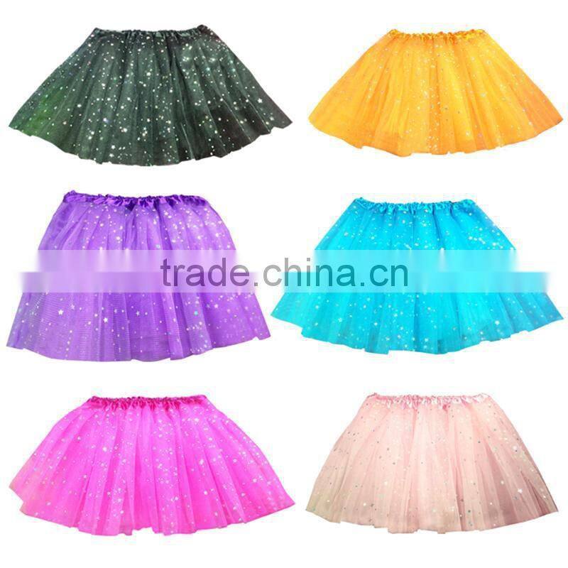 Wholesale summer tulle dress chiffon skirt polyester tutu glitter tulle baby skirt