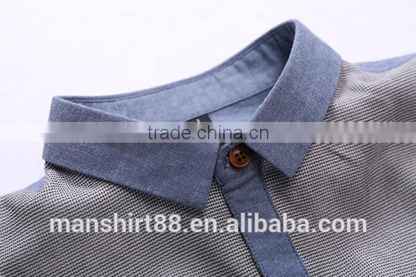 men's contrast front yoke and backpart slim fit chambry casual shirt