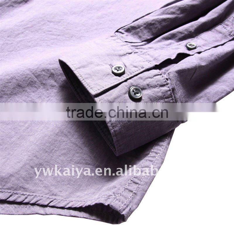 narrow collar solid collar long sleeve soft causal cotton shirt for men 2016