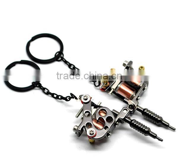 Best Sale Gunmetal Mini Tattoo Machine Key Chains & Key Ring