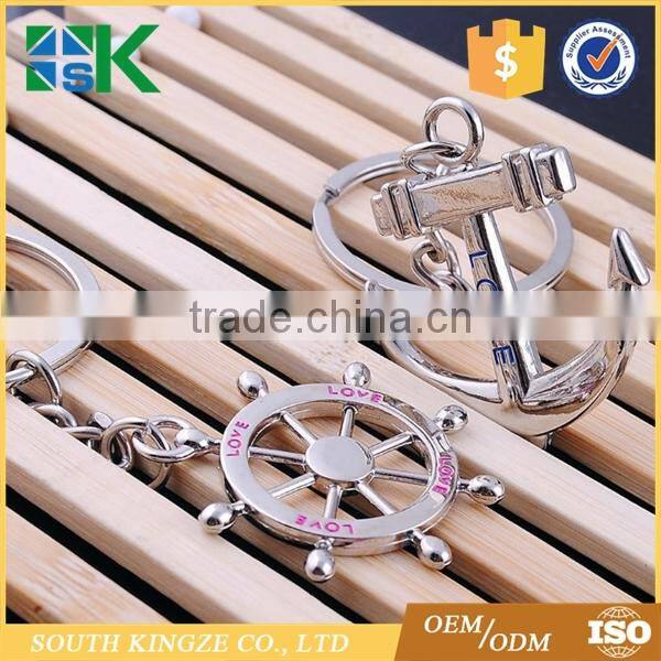 Factory direct wholesale helm rudder couple creative key chain