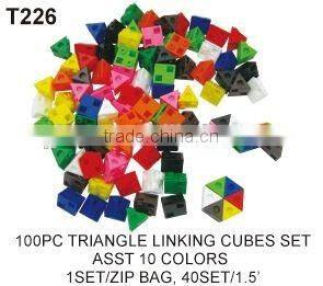 100 pcs Triangle Linking Maths Cubes Blocks toys