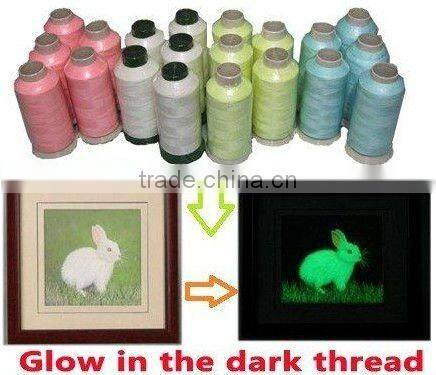 luminous embroidery thread,glow in the dark yarn,100% polyester embroidery thread