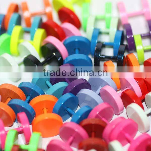 Neon Color Paint Body Jewelry Ear Gauges Flesh Tunnel