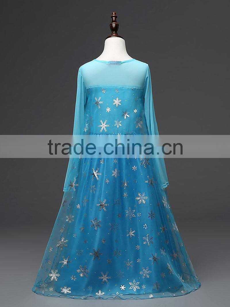 (Crazy Hot sell) Long sleeves dress Frozen princess dress Cosplay Fancy Dress Girl Birthday Party dress