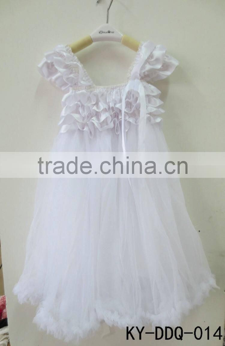High quality wholesale Upscale girls princess dress,ruffle cute dress,veil baby girls highest dress MC6030201