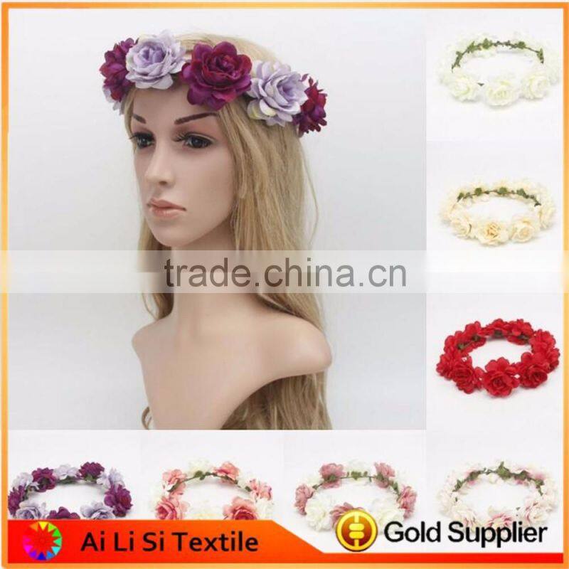 Bride floral elastic headband, paper flower beautiful hairbands