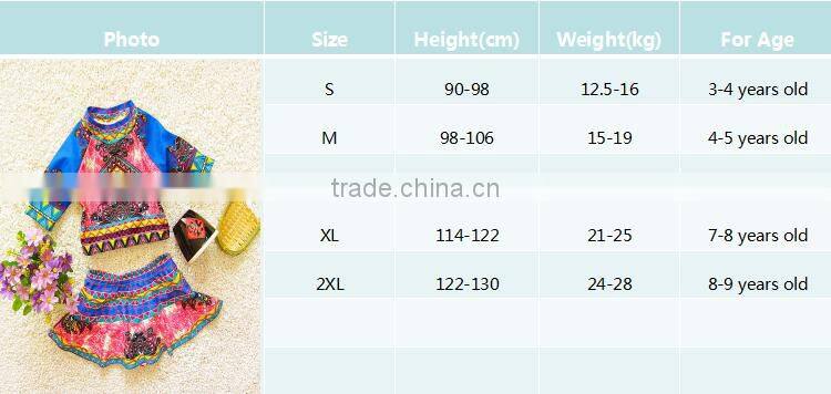 2017 long sleeves floral baby swimwear