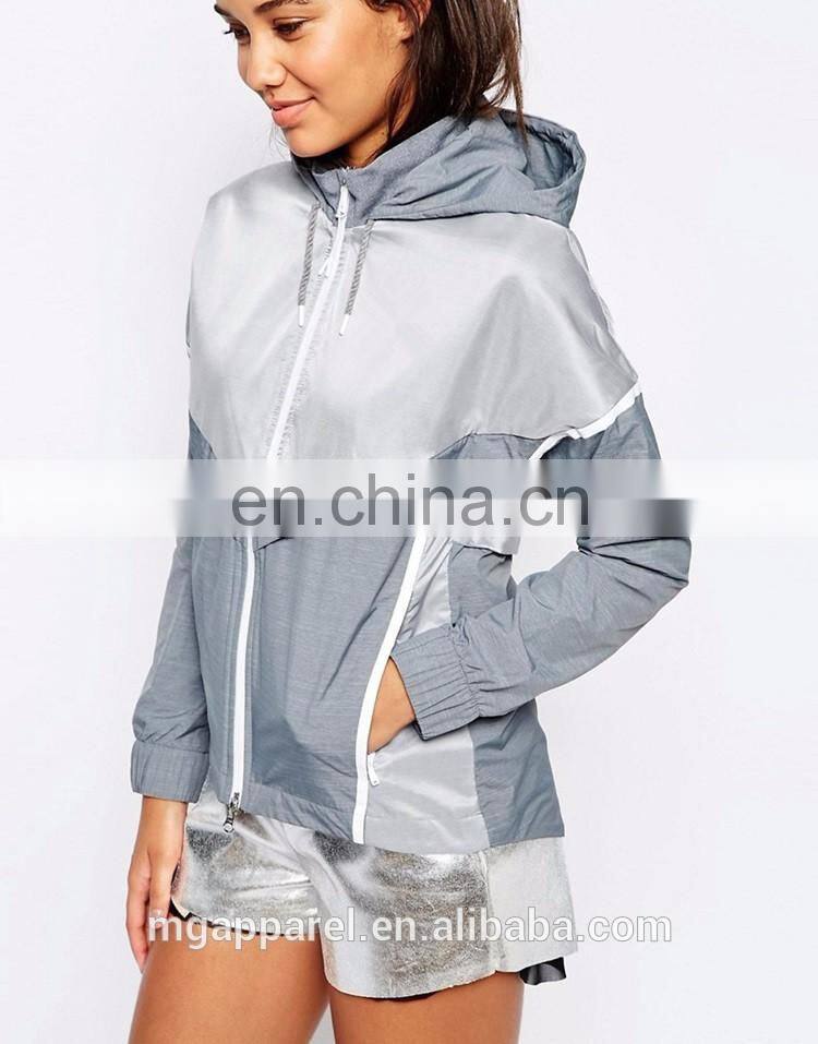 Custom wholesale fashion windbreaker jackets women 2016