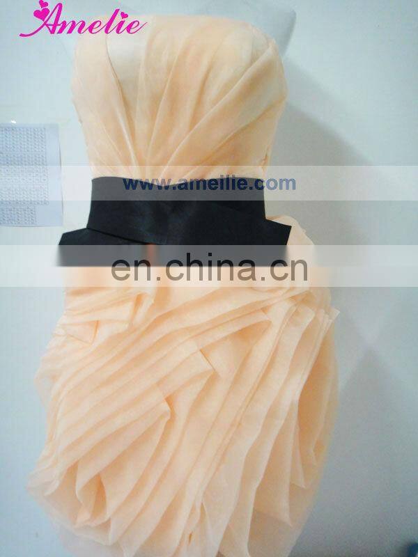 Handmade Flower Organza Real Pictures Of Cocktail Dress