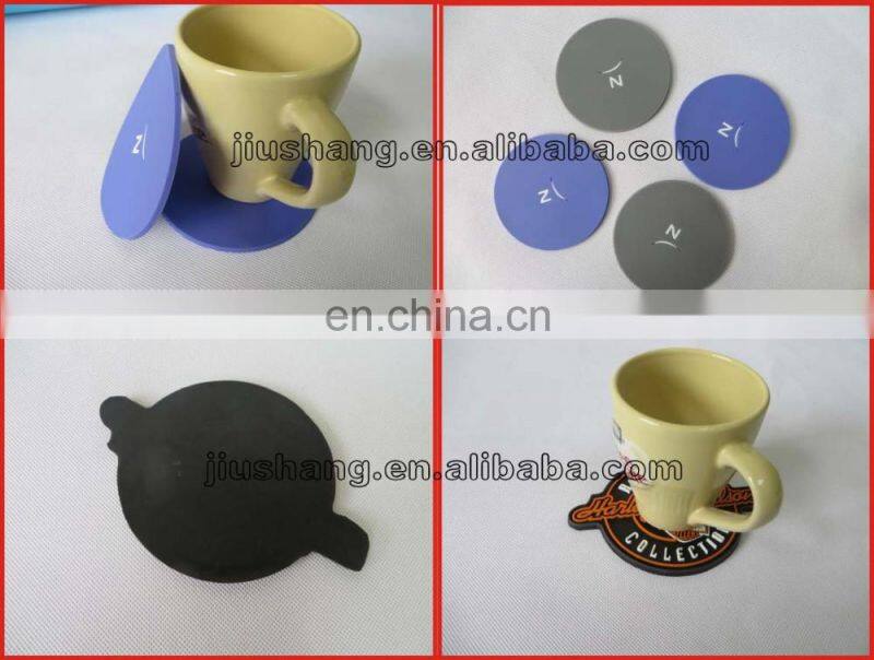 3D custom PVC glass drink coaster with embossed logo for mass selling