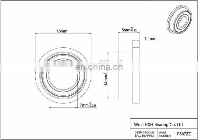 F687ZZ F687Z F687-2RS F687 7x14x5 flange ball bearing
