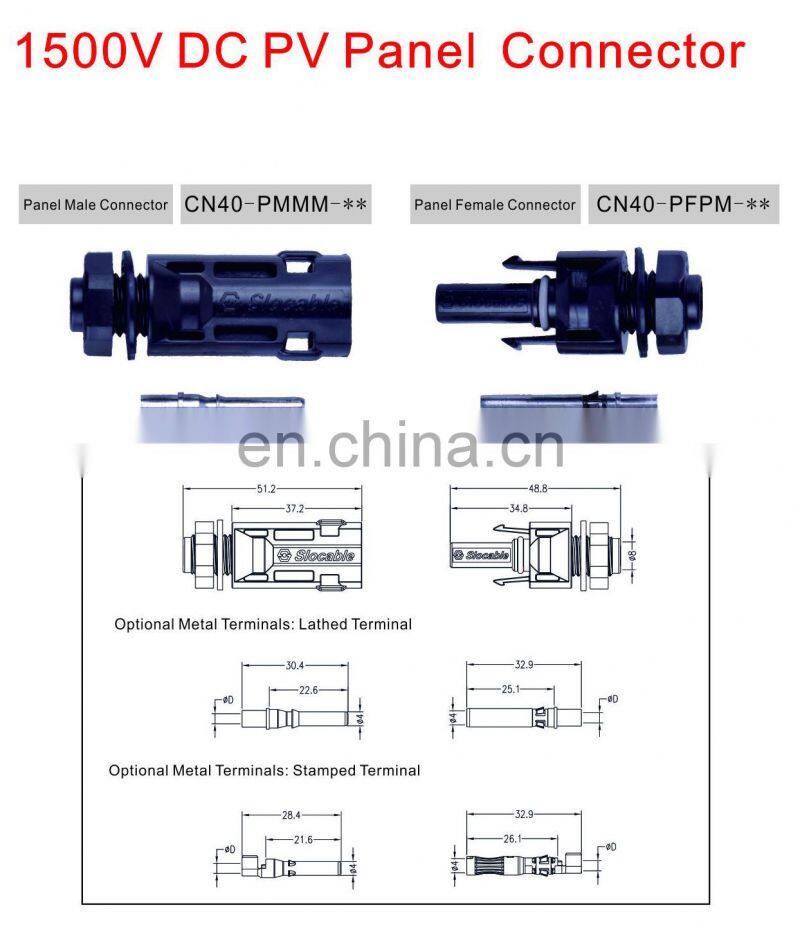 IP68 Waterproof TUV approved Power Solar energy PV Solar panel connector socket