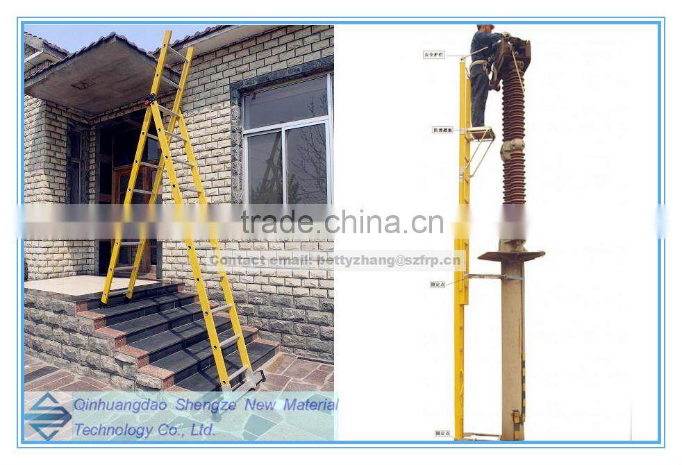 frp telescopic ladder, a ladder with platform, MLFF folding ladder