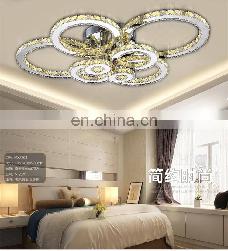 LED ring crystal living room lamp light luxury ceiling lamp simple modern creative luxury lamps