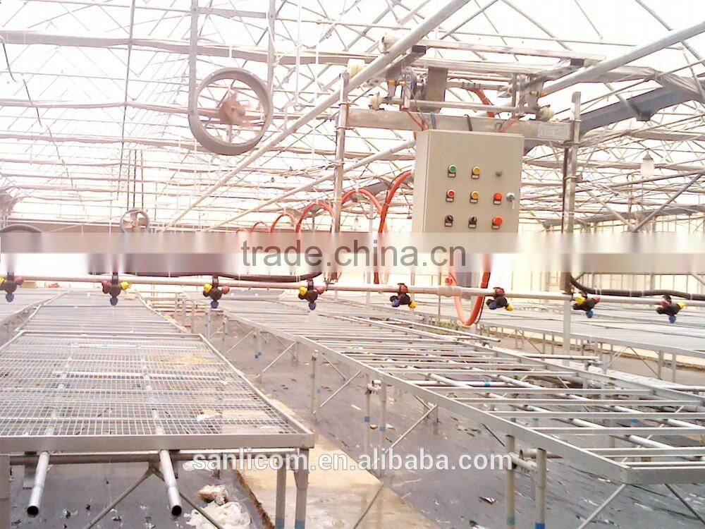 greenhouse mobile booming sprinkler