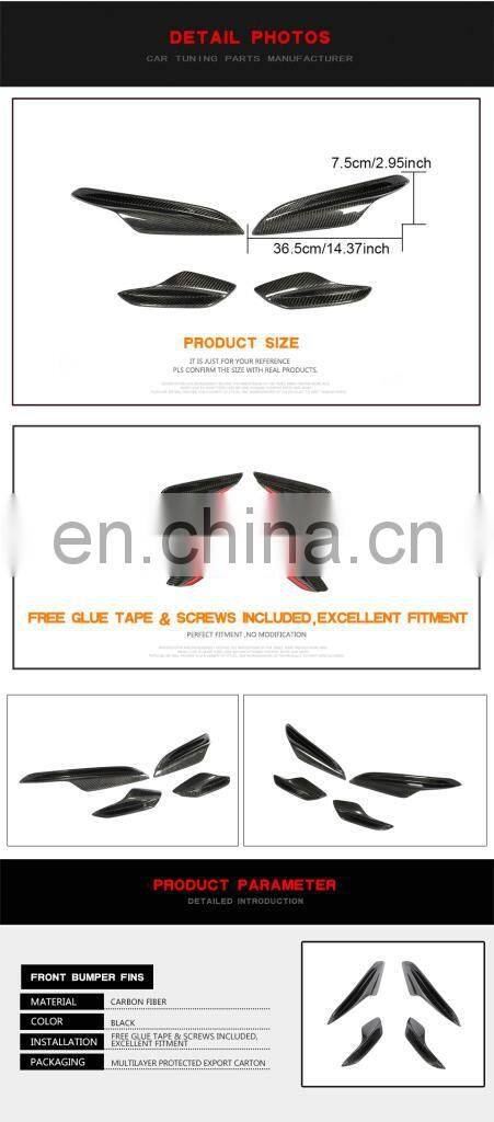 Carbon Fiber Front Canards Bumper Fins for BMW E9x E90 E92 E93 M3 2005-2013