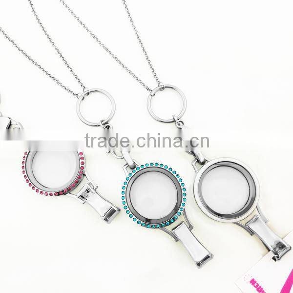 fashion jewelry stainless steel ID name badge lanyard