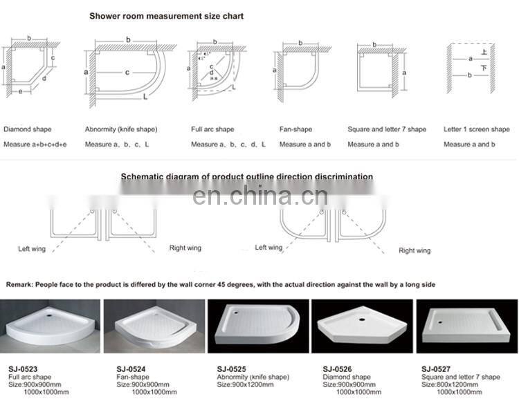foshan wholesale cheap hotel stainless steel Tempered glass shower cubicle