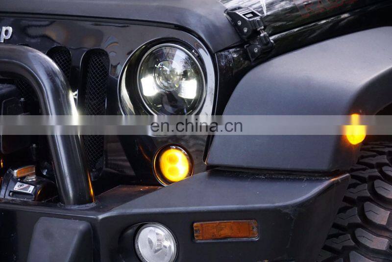 High quality 15W black/yeallo headlight for Jeep JK for wrangler Front Signal Light turn signal light