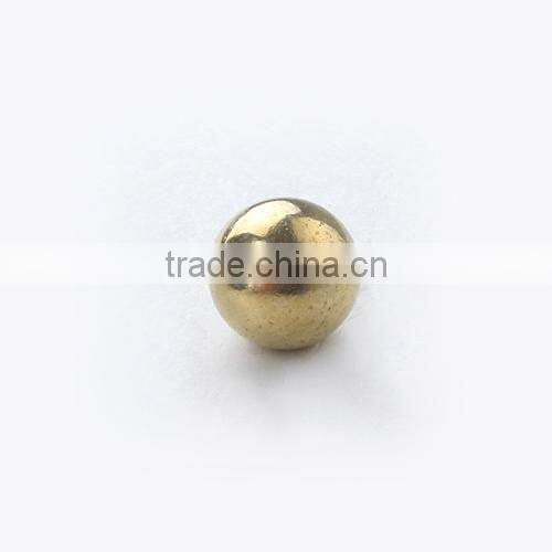Smooth Round Brass Beads With Two Hole Diameter 6 mm Hole 1.4mm
