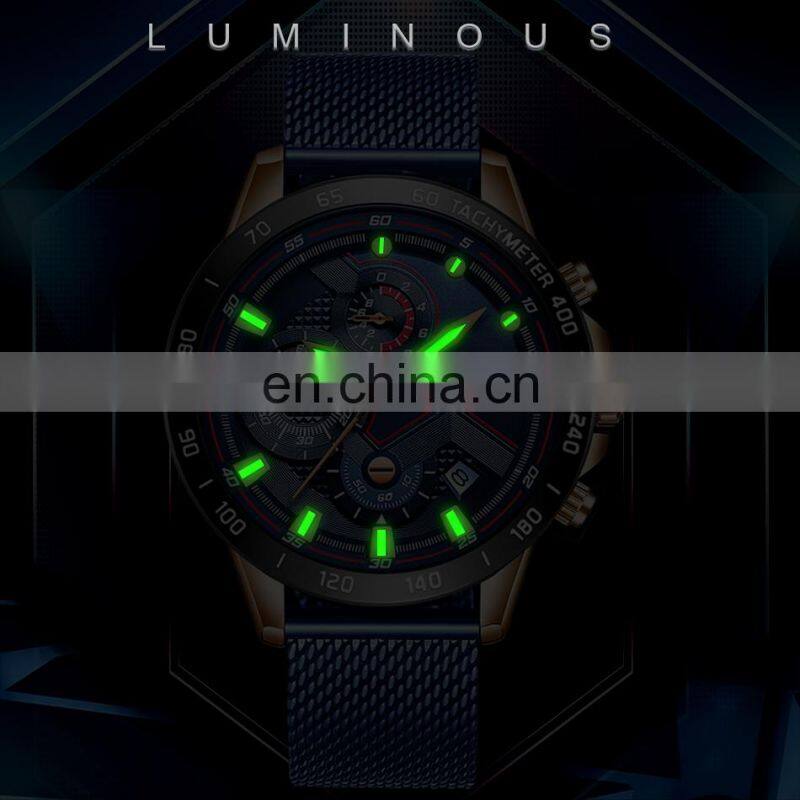 Lige 9929 Brand Mens Quartz Watches Water Resistant Stainless Steel Luxury Reloj Wristwatch Men