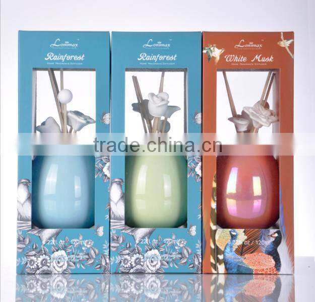 120ml Home fragrance Aroma Reed Diffuser with ceramic bottle and clay decoration SA-0040
