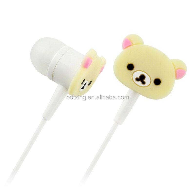 Teddy bear and flower earphones with custom design appearance