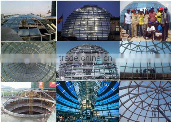 Steel shade structure glass dome