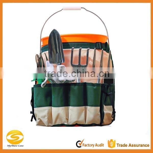 OEM polyester Bucket Garden Tool Organizer,ladies green garden tool organizer bag,green canvas garden tool bag