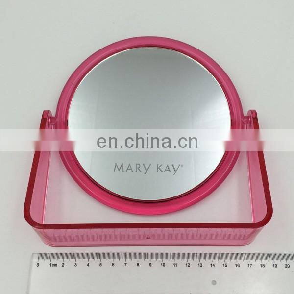 Custom Foldable Double Sides Plastic Cosmetic Standing Table Makeup Mirror