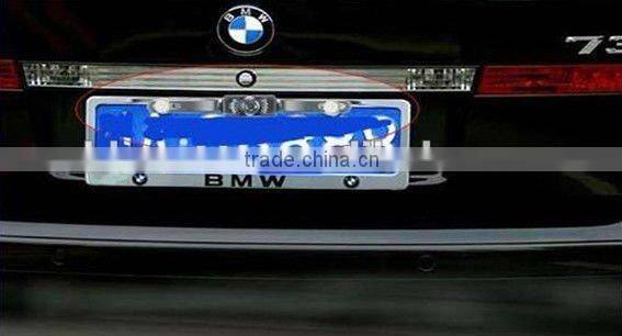 Silver EU and Russian Cars License Plate Frame Reverse Camera