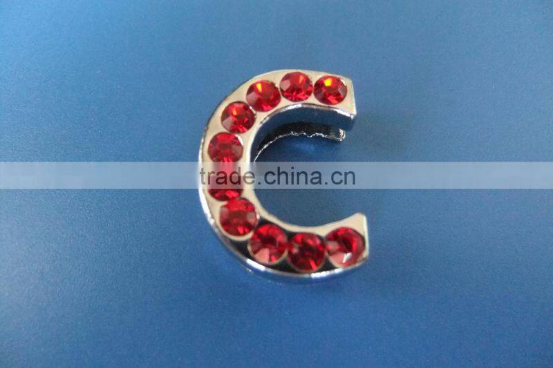 18mm Slide Letters with Red Rhinestones