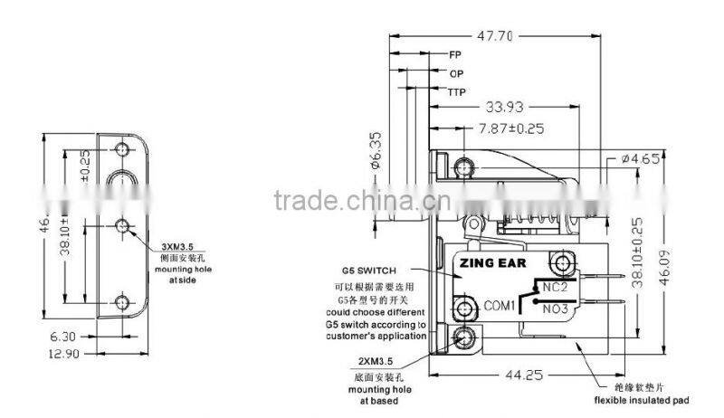 Trade assurance 5A normally open door low voltage limit switch