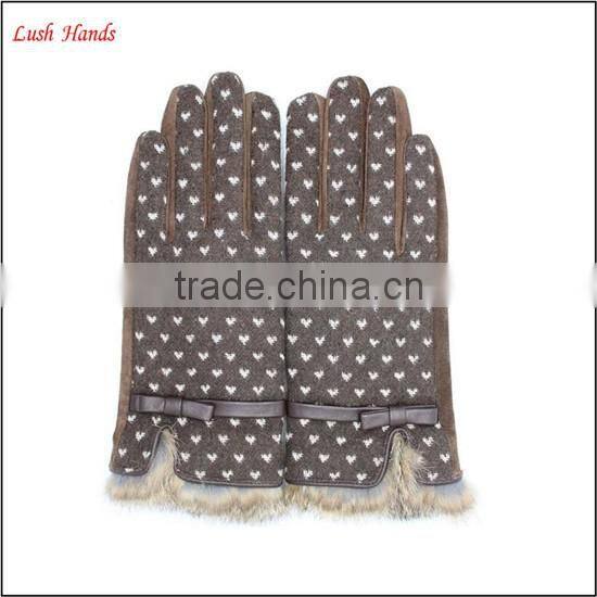 Lady's simple style spandex velvet warm gloves with supersoft polyester lining