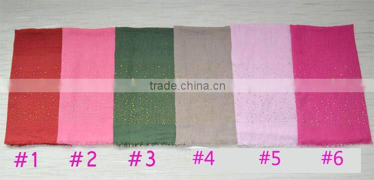 High Quality Autumn Winter Newest Hot Fix Rhinestuds Beaded Fashion Women Muslim Shawl