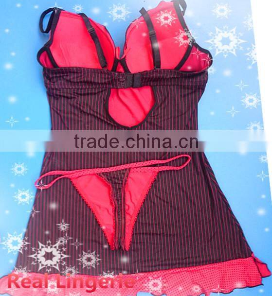 Shadow Stripe Printed Microfiber Babydolls