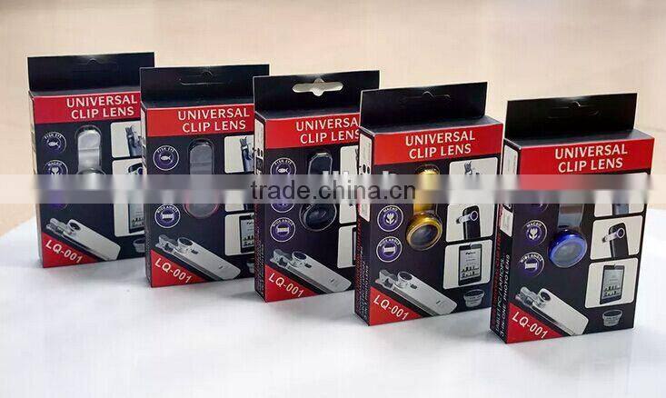 Phone camera lens 3in1 fisheye Wide and Macro Lens for mobile phone, cell phone lens