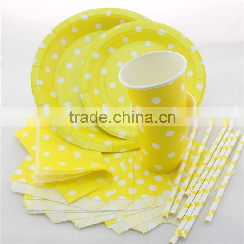 Wholesale Wedding Paper Plates Cups Napkins Straws Napkins Bags Disposable Party Tableware