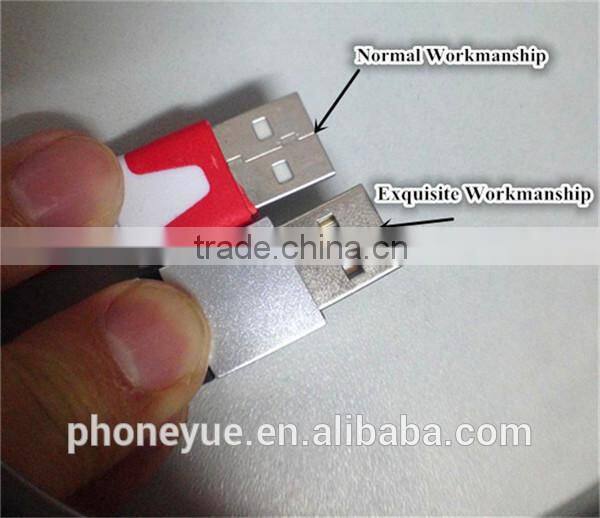 1m colorful aluminium alloy micro usb flat cable for samsung