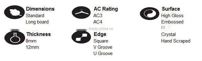 806*403*12mm foshan laminate parquet flooring