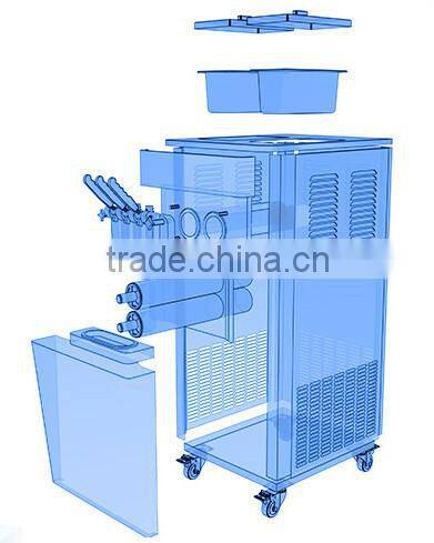 2015 New type soft ice cream maker with cone tray