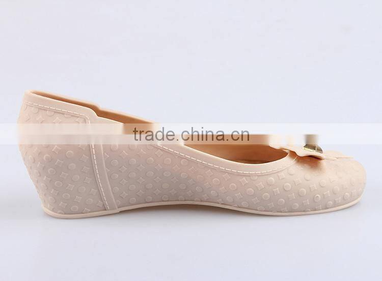 2015 new models summer wedge heels jelly sandals transparent plastic lady shoes clear pvc woman shoes