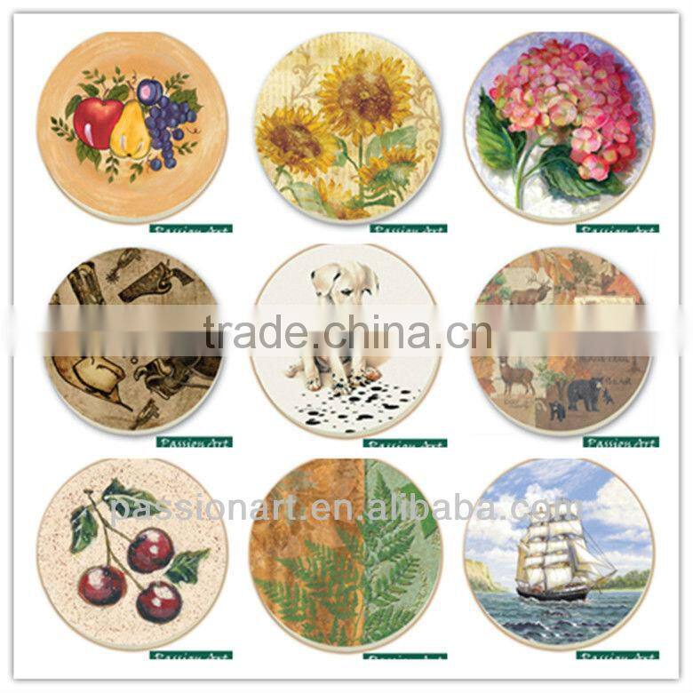 Ceramic with cork backing custom absorbent coasters