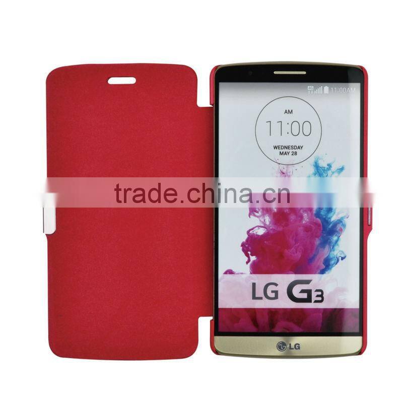 Lichee texture PU flip leather case for LG G3 D855