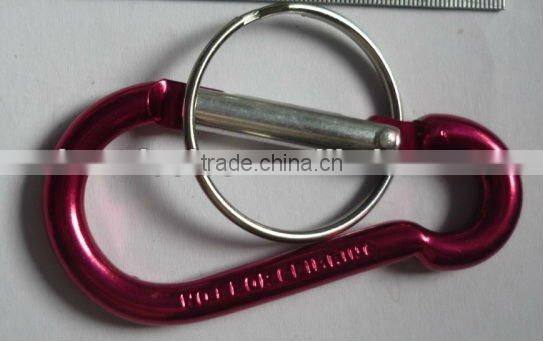 China Made Red Color Aluminum Flat Karabiner Snap Hook D type Spring Hook In Rigging Manufacturer