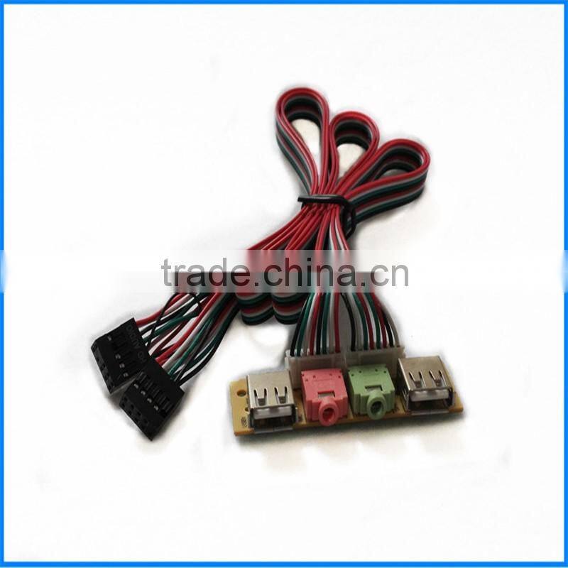 Dual USB2.0+HD AUDIO PC Front Panel Cable For Computer PCB Cable
