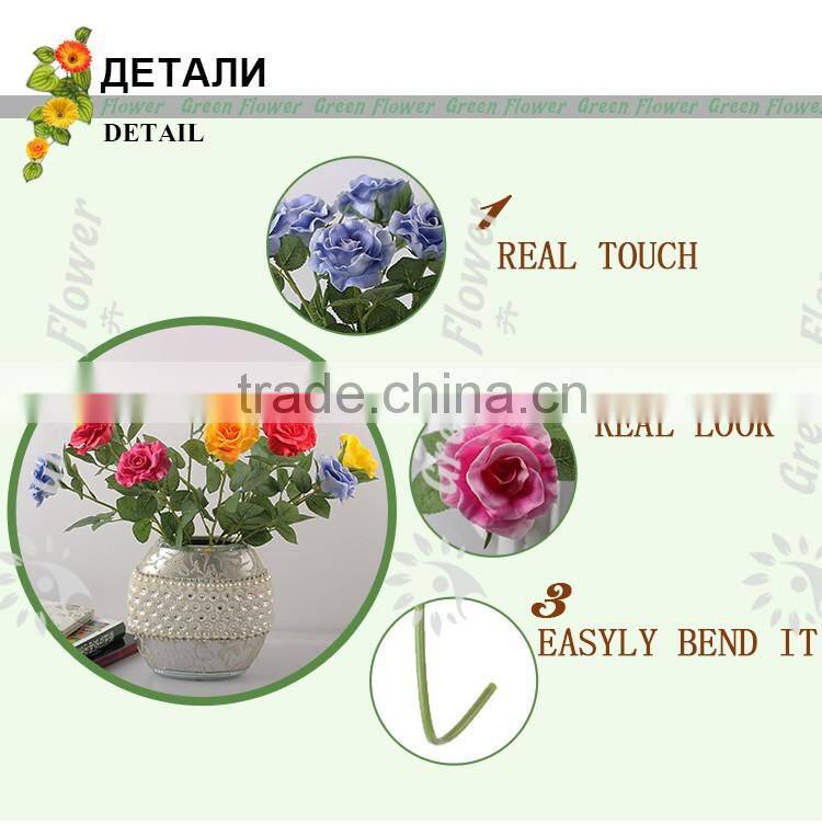 2016 Wholesale MulticolorLuxury Latex PU Artificial Flowers Honey Rose Real Touch Bouquet Wedding Bridal Decor Display Flower