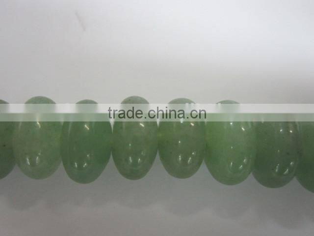 Natural green aventurine roundel bead mineral gemstone for jewelry making