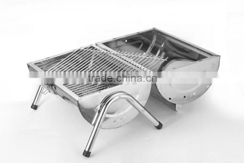 Portable cylinder shape folding stainless kebab grill barbecue